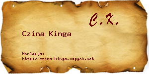 Czina Kinga névjegykártya